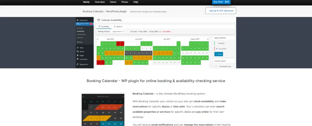 Booking Calendar Appointment Booking Plugin