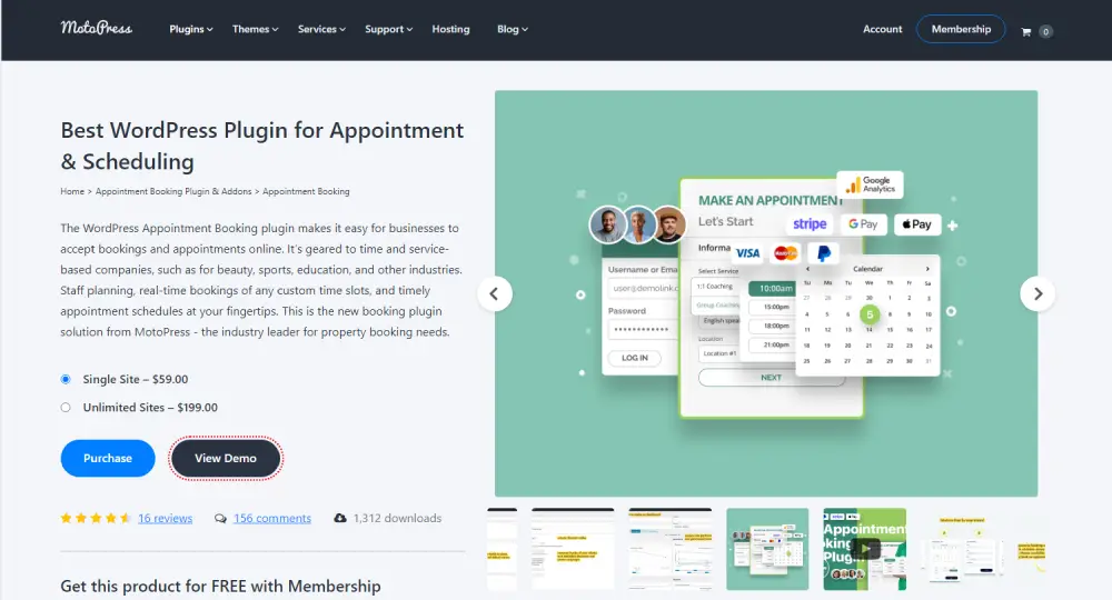 Motopress Appointment Booking Plugin